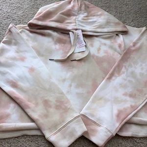 tie die blush pink crop top sweater
